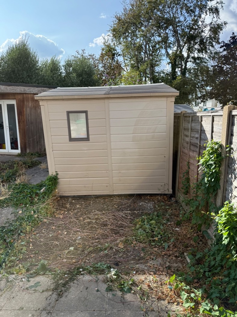 Garden and shed area after ScapeClear completed the clearance